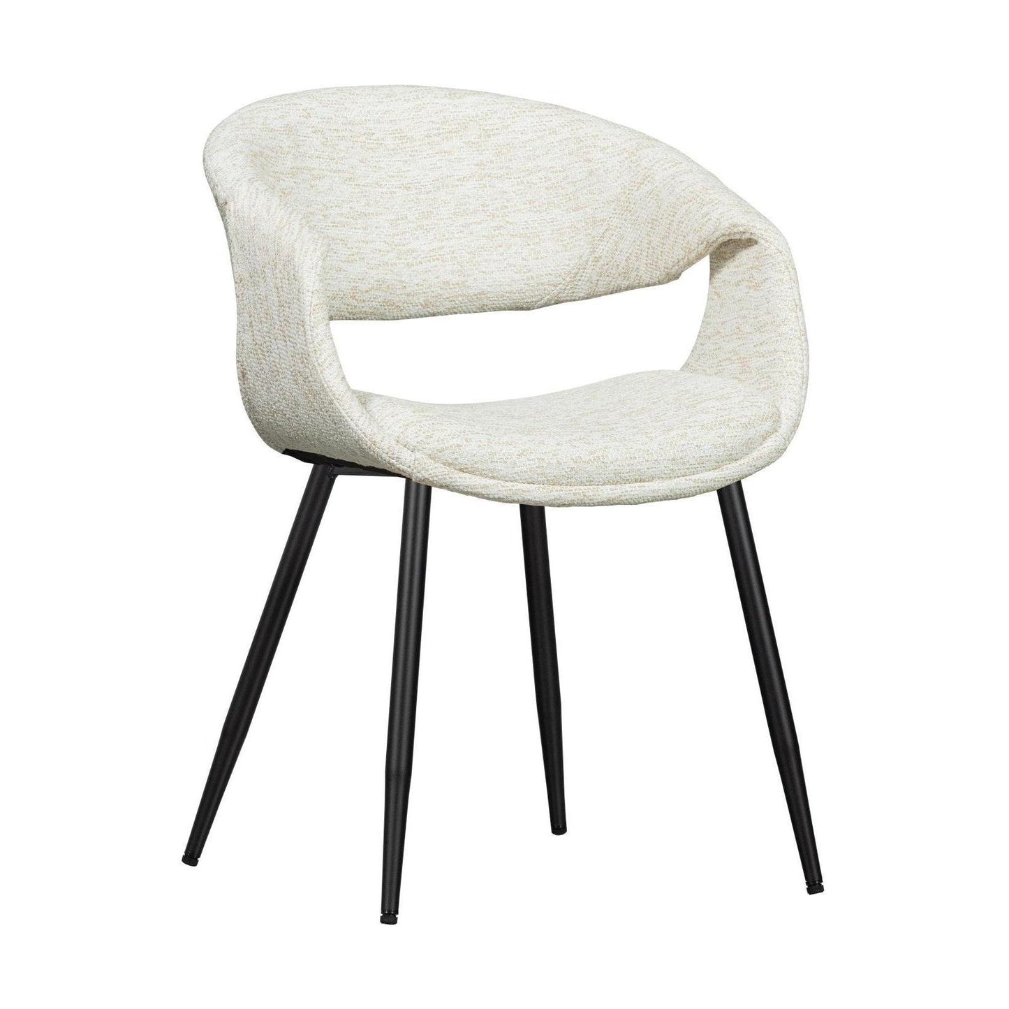 Woood Yossi eetkamerstoel Naturel zwart metaal