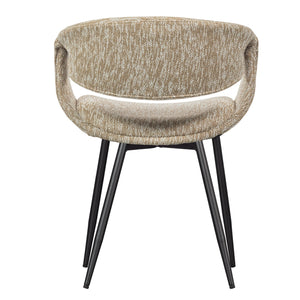 Woood Yossi eetkamerstoel Zand zwart metaal