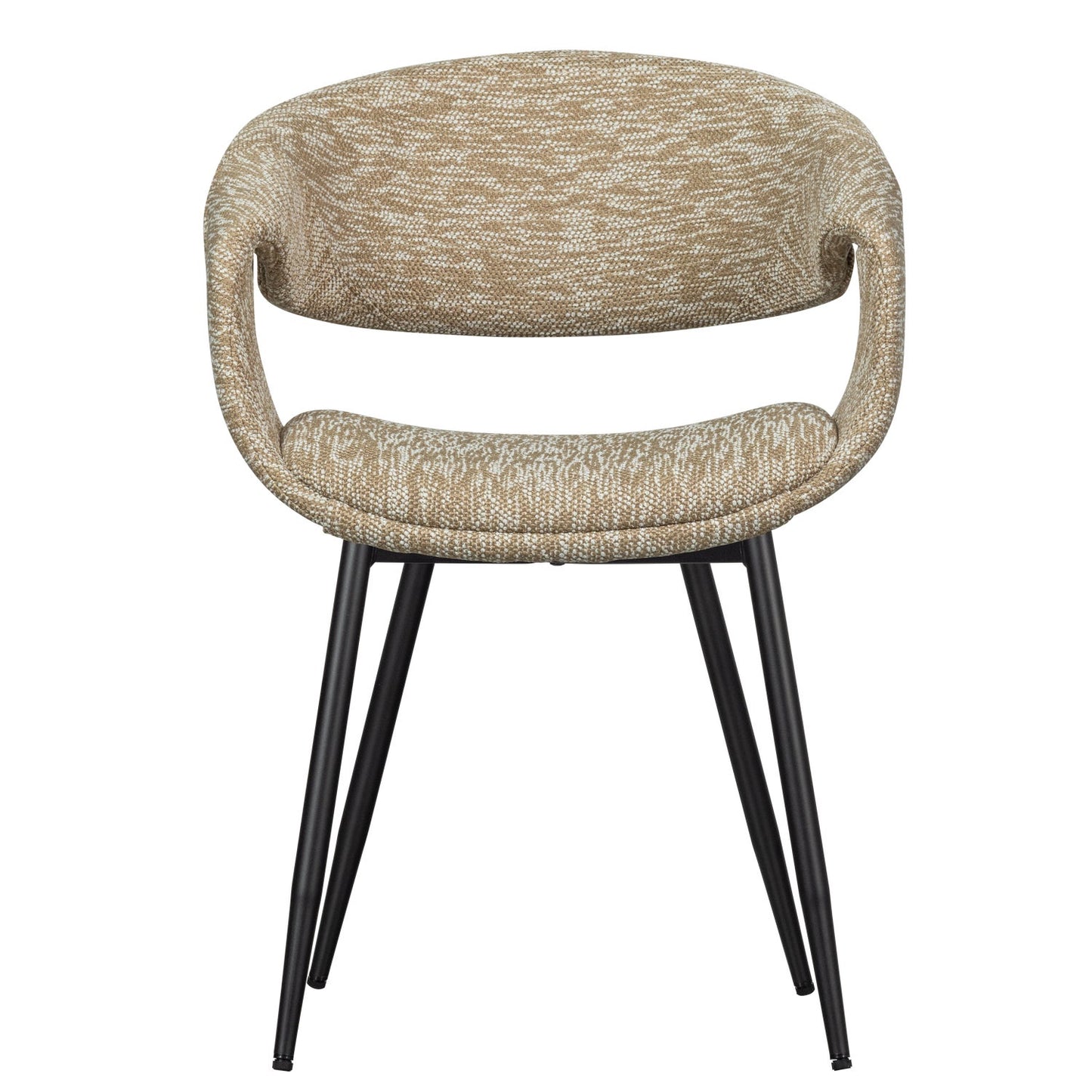 Woood Yossi eetkamerstoel Zand zwart metaal