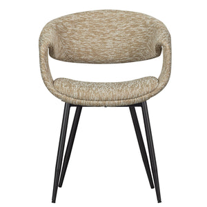Woood Yossi eetkamerstoel Zand zwart metaal