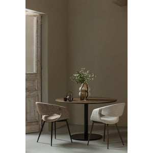 Woood Yossi eetkamerstoel Zand zwart metaal