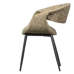 Woood Yossi eetkamerstoel Zand zwart metaal