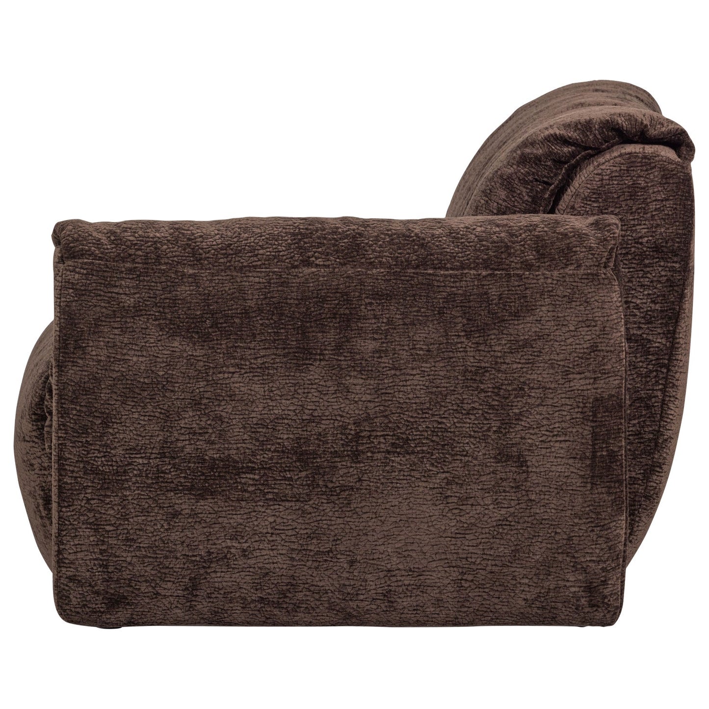 WOOOD Baggy 1-zitsbank met arm rechts chenille DonkerBruin