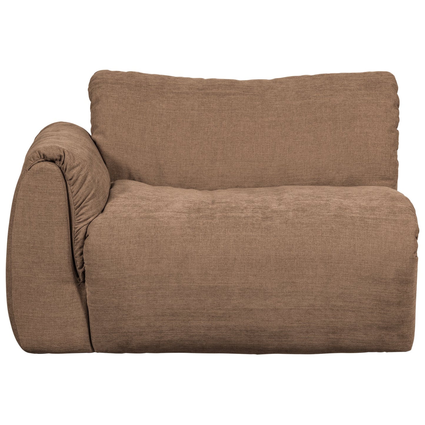 WOOOD Baggy 1-zitsbank met arm links chenille Bruin