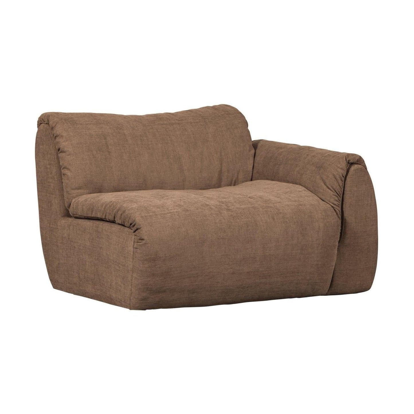 WOOOD Baggy 1-zitsbank met arm links chenille Bruin