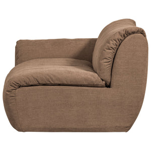 WOOOD Baggy 1-zitsbank met arm links chenille Bruin