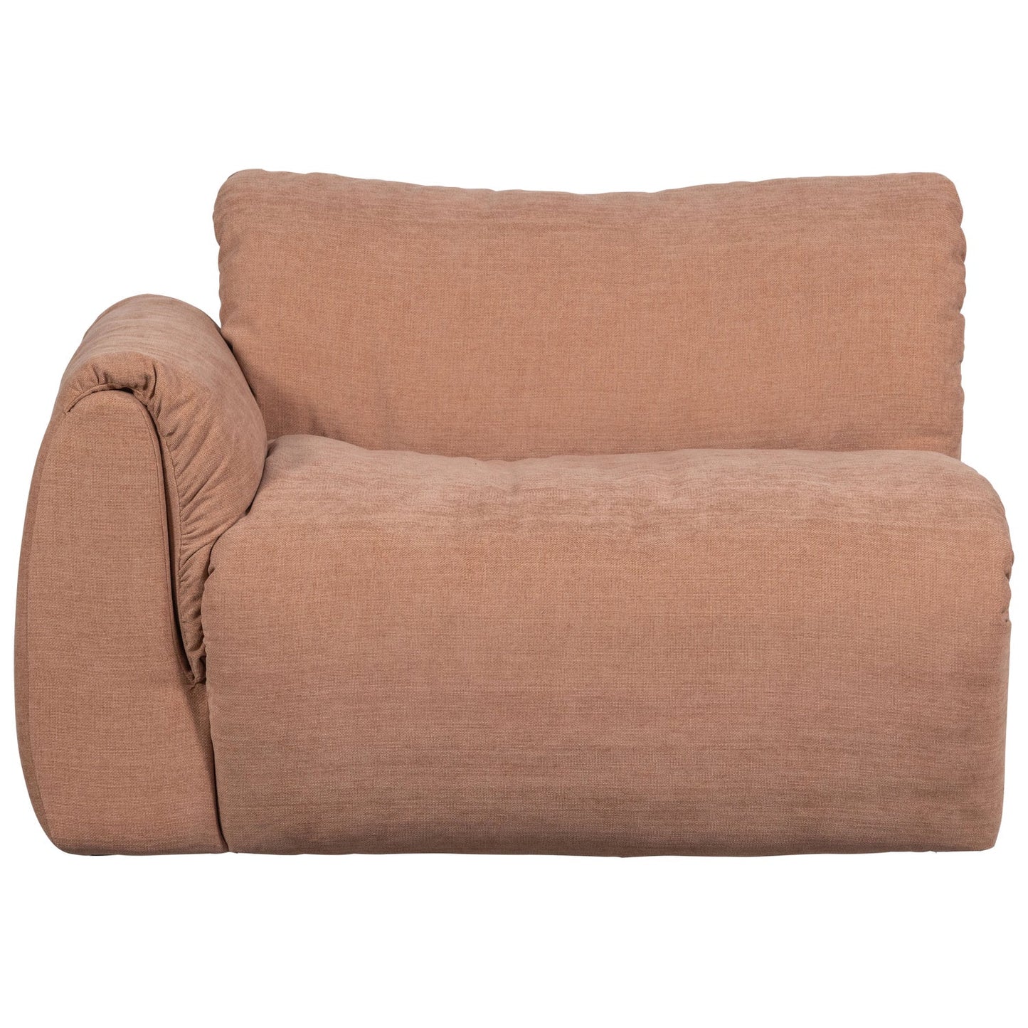 WOOOD Baggy 1-zitsbank met arm links chenille Oudroze