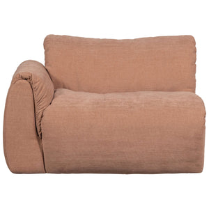 WOOOD Baggy 1-zitsbank met arm links chenille Oudroze