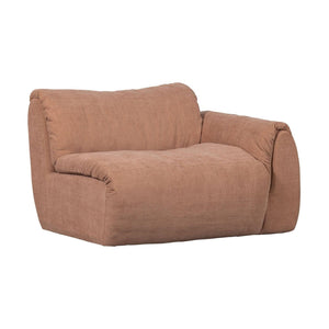 WOOOD Baggy 1-zitsbank met arm links chenille Oudroze