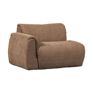 WOOOD Baggy 1-zitsbank met arm rechts chenille Bruin
