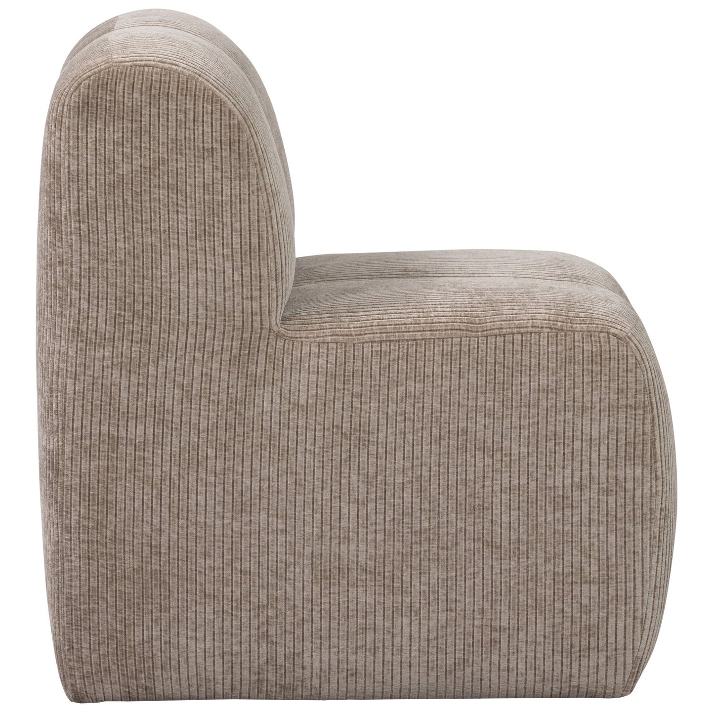 WOOOD Mojo eetkamerbank 84 cm met rugleuning rib Donker Zand