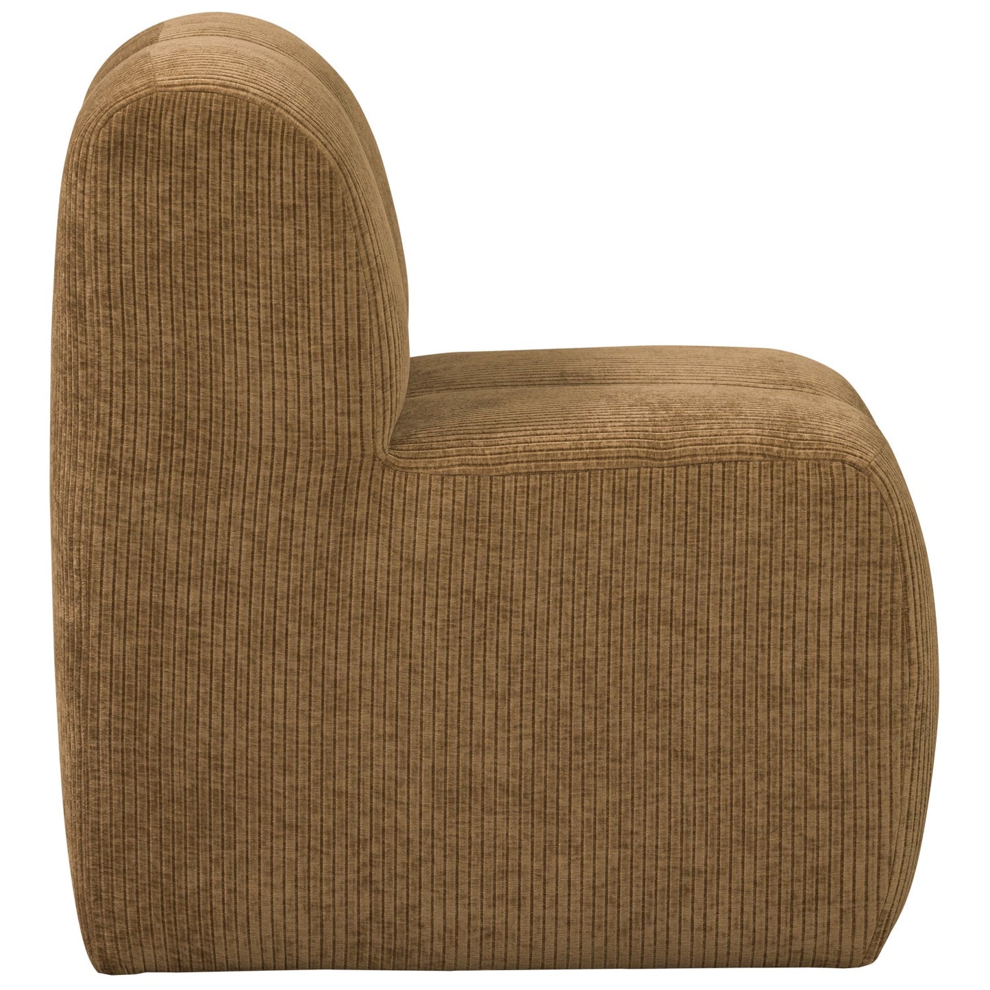 WOOOD Mojo eetkamerbank 84 cm met rugleuning rib Honinggeel
