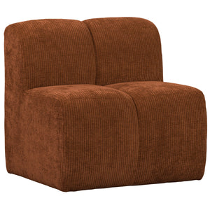 WOOOD Mojo eetkamerbank 84 cm met rugleuning rib Roestbruin