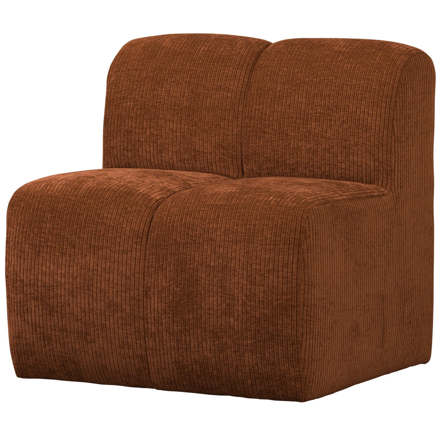 WOOOD Mojo eetkamerbank 84 cm met rugleuning rib Roestbruin