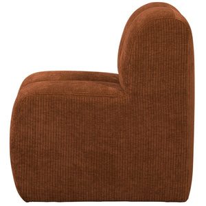 WOOOD Mojo eetkamerbank 84 cm met rugleuning rib Roestbruin