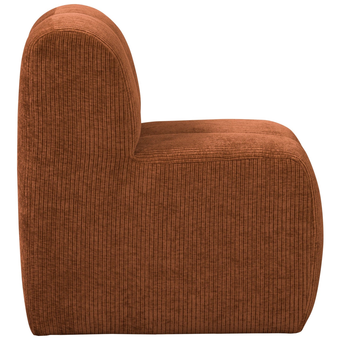 WOOOD Mojo eetkamerbank 84 cm met rugleuning rib Roestbruin