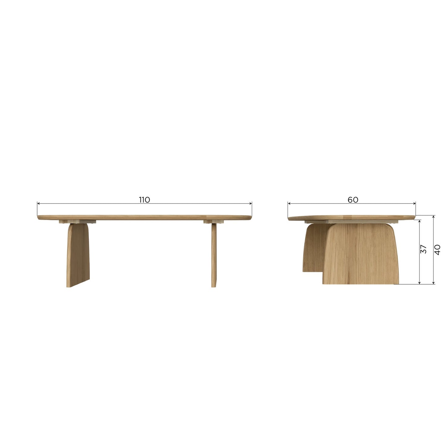 WOOOD Tablo salontafel 110 cm Dakargrau