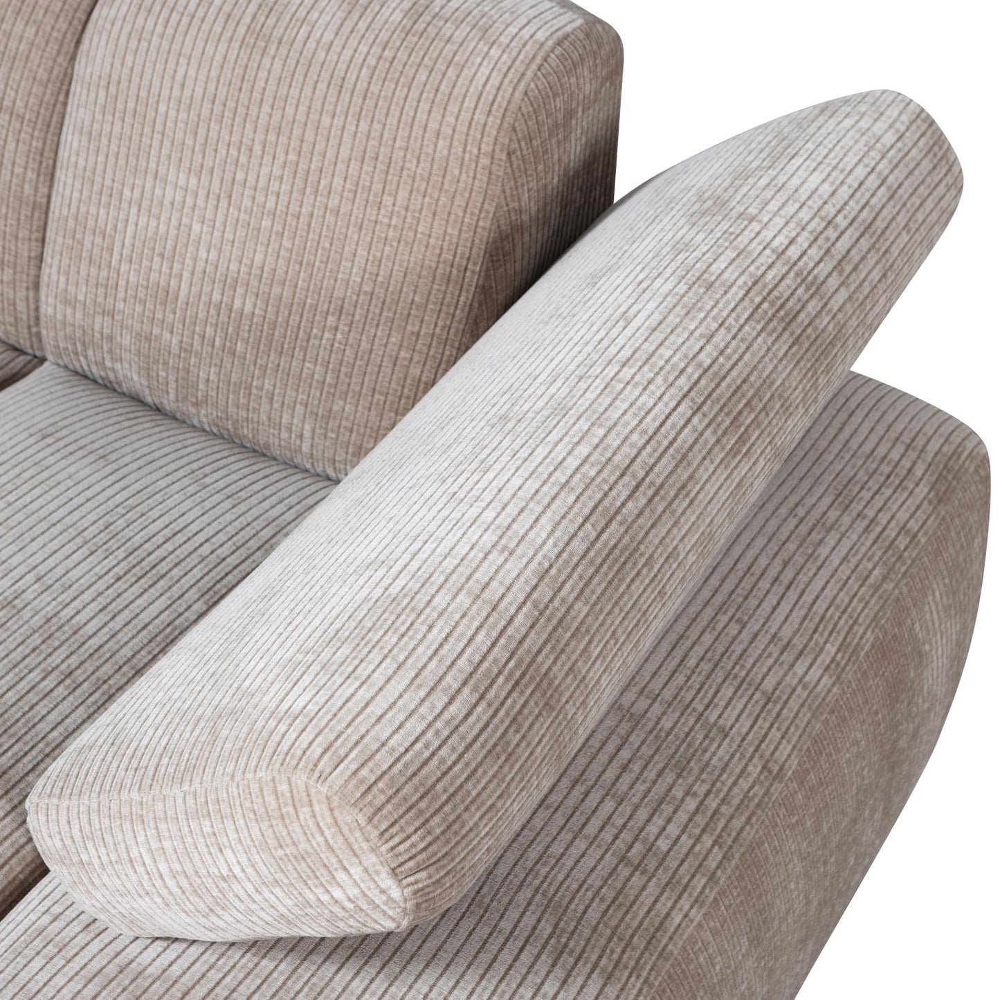 WOOOD Mojo chaise longue bank arm rechts ribstof Donkerzand