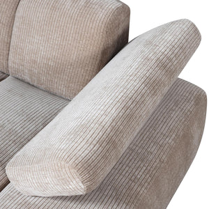 WOOOD Mojo chaise longue bank arm rechts ribstof Donkerzand