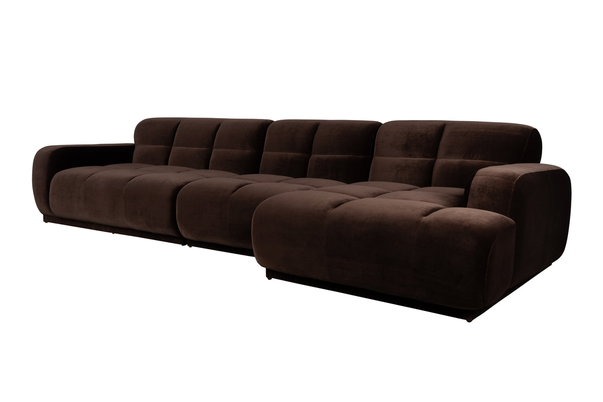 Zuiver Hazel 6-zitsbank Chaise Longue rechts Bruin