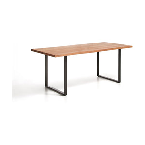 Kave Home Uxue eettafel rechthoek 180x90 cm Naturel/Zwart