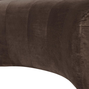 WOOOD Mojo Base eetbank halfronde hoek rugleuning velvet Bruin