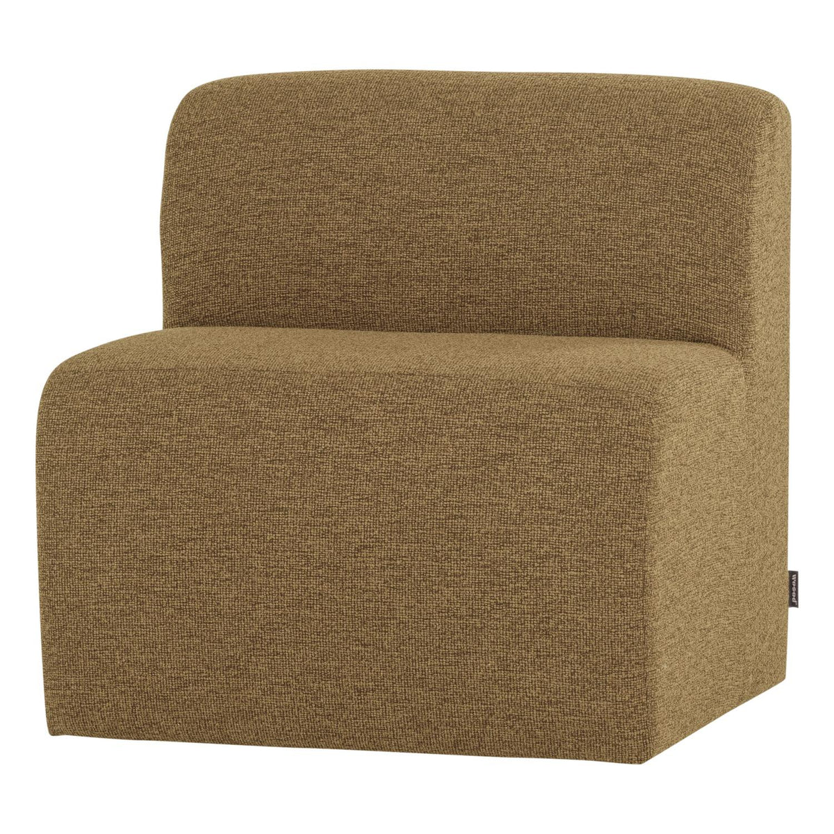 WOOOD Mojo Base eetkamerbank 84 cm met rugleuning bouclé Geel/Bruin