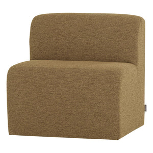 WOOOD Mojo Base eetkamerbank 84 cm met rugleuning bouclé Geel/Bruin