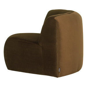 WOOOD Mojo Base bank hoekelement rond velvet Honinggeel
