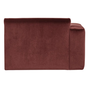 WOOOD Mojo Base chaise longue bank arm links velvet Kastanjebruin
