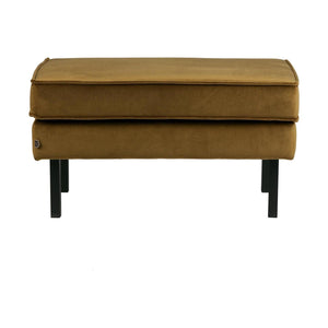 WOOOD Rodeo hocker velvet Honinggeel
