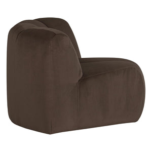 WOOOD Mojo bank hoekelement rond velvet Bruin