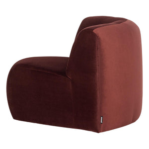 WOOOD Mojo Base bank hoekelement rond velvet Kastanjebruin