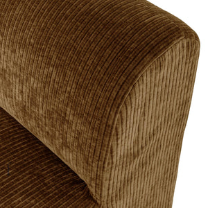 WOOOD Mojo Base eetkamerbank 84 cm met rugleuning rib Honinggeel