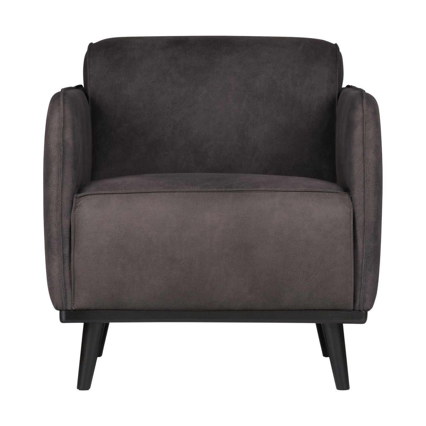 WOOOD Statement fauteuil met arm Ecoleer Donkergrijs