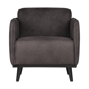 WOOOD Statement fauteuil met arm Ecoleer Donkergrijs