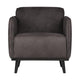 WOOOD Statement fauteuil met arm Ecoleer Donkergrijs