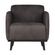 WOOOD Statement fauteuil met arm Ecoleer Donkergrijs