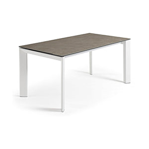 Kave Home Axis eettafel uitschuifbaar 140/200x90 cm Bruin/Wit