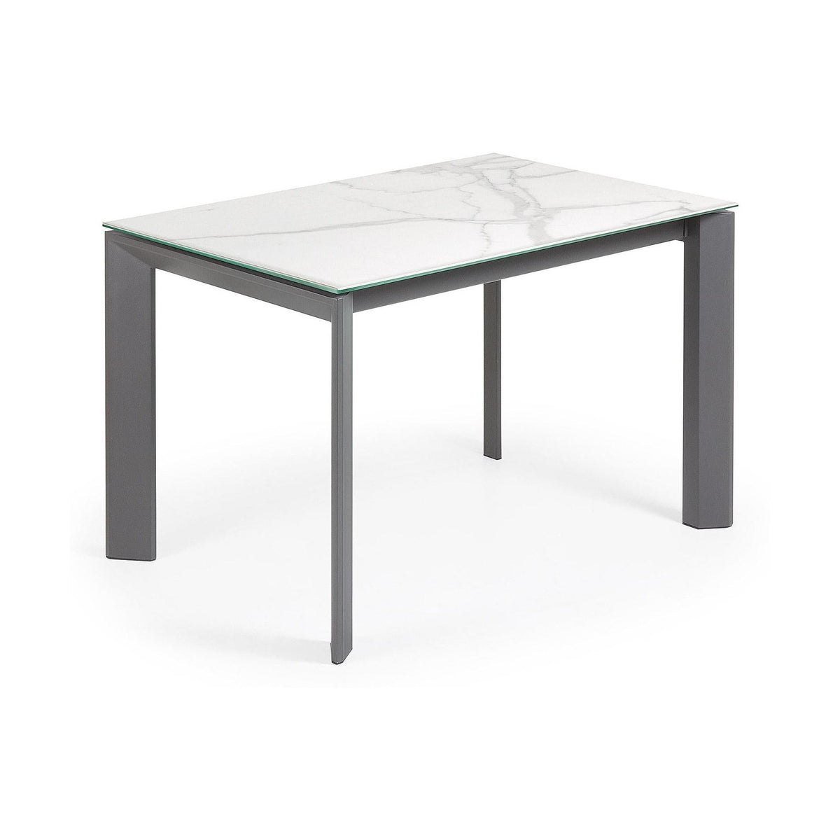 Kave Home Axis eettafel uitschuifbaar 120/180x80 cm Wit/Grijs