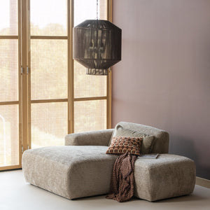 WOOOD Mojo Base chaise longue bank arm links wollig Donkerzand