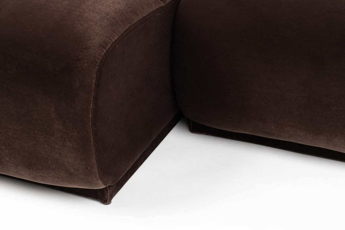 Zuiver Hazel 3,5-zitsbank Chaise Longue links Bruin