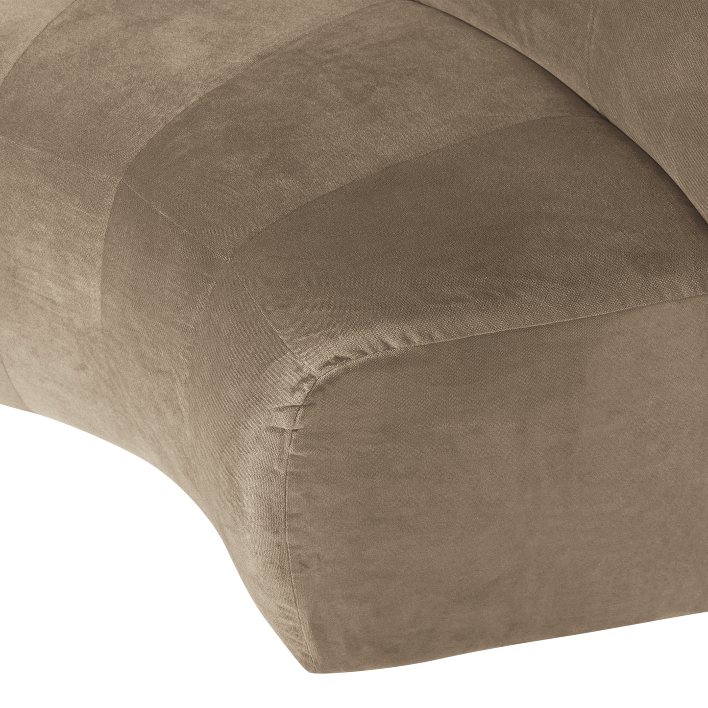 WOOOD Mojo Base eetbank halfronde hoek rugleuning velvet Khaki