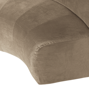 WOOOD Mojo Base eetbank halfronde hoek rugleuning velvet Khaki