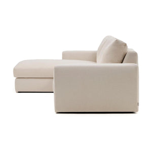 Kave Home Alea 4-zitsbank met chaise longue links Beige