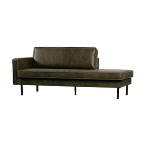 WOOOD Rodeo daybed links eco-leer Olijfgroen