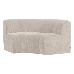 WOOOD Mojo Base eetbank halfronde hoek rugleuning rib Ecru