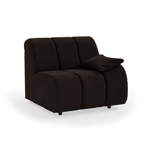 HKliving Wave bank right low arm Royal Velvet Espresso