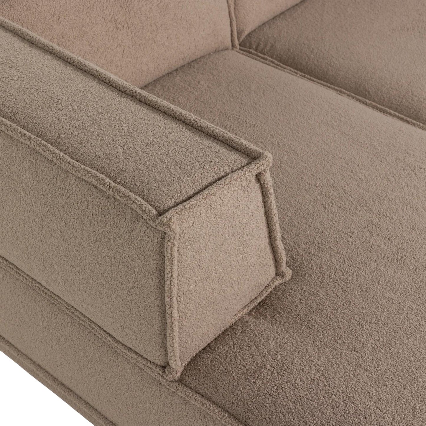WOOOD Manu 3-zitsbank chaise longue links Taupe