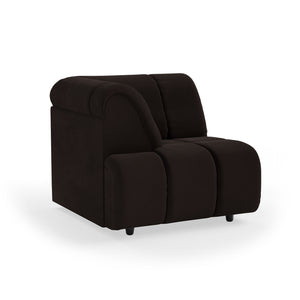 HKliving Wave bank left high arm Royal Velvet Espresso